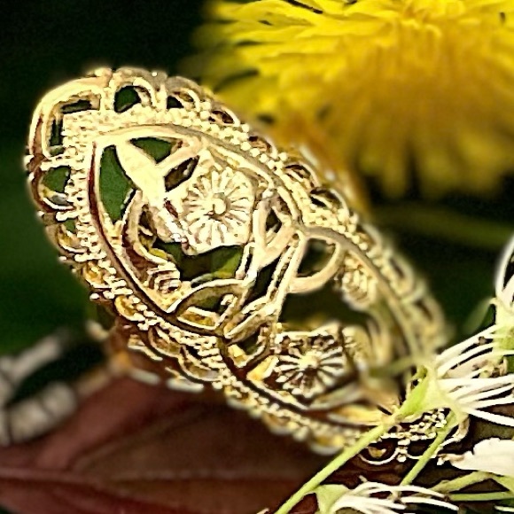 Gold Plated Daisy Stretched Boho Ring - Picture 10 of 15